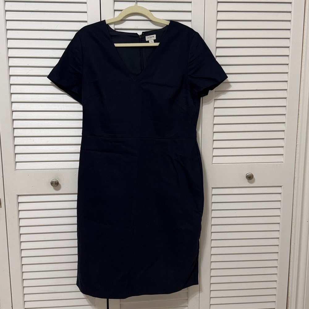 Elegant Dark Blue Short Sleeve Dress